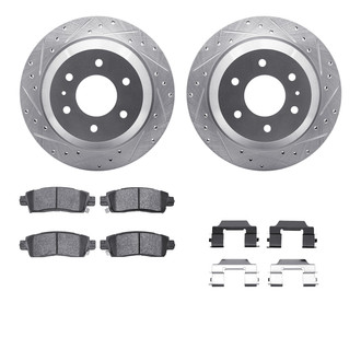 R1 Concepts® - Drilled and Slotted Rear Brake Kit with Super Duty Pads