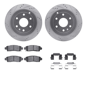 R1 Concepts® - Drilled and Slotted Rear Brake Kit with Super Duty Pads