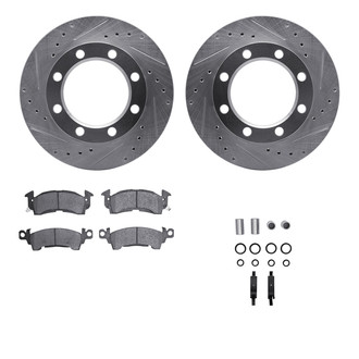 R1 Concepts® - Drilled and Slotted Front Brake Kit with Super Duty Pads