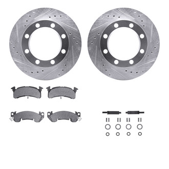 R1 Concepts® - Drilled and Slotted Front Brake Kit with Super Duty Pads