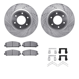 R1 Concepts® - Drilled and Slotted Front Brake Kit with Super Duty Pads