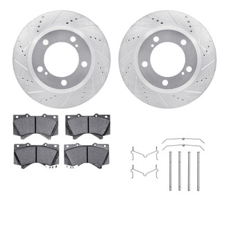 R1 Concepts® - Drilled and Slotted Front Brake Kit with Super Duty Pads