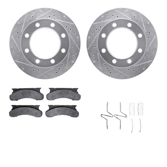 R1 Concepts® - Drilled and Slotted Front Brake Kit with Super Duty Pads