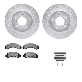 R1 Concepts® - Drilled and Slotted Front Brake Kit with Super Duty Pads
