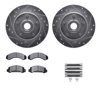R1 Concepts® - Drilled and Slotted Front Brake Kit with Super Duty Pads