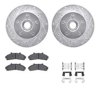 R1 Concepts® - Drilled and Slotted Front Brake Kit with Super Duty Pads