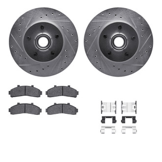 R1 Concepts® - Drilled and Slotted Front Brake Kit with Super Duty Pads