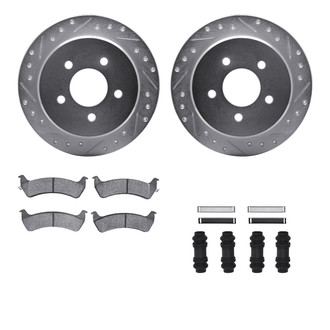 R1 Concepts® - Drilled and Slotted Rear Brake Kit with Super Duty Pads