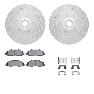 R1 Concepts® - Drilled and Slotted Front Brake Kit with Super Duty Pads
