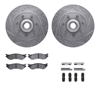 R1 Concepts® - Drilled and Slotted Front Brake Kit with Super Duty Pads