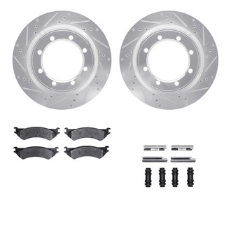 R1 Concepts® - Drilled and Slotted Rear Brake Kit with Super Duty Pads
