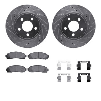 R1 Concepts® - Drilled and Slotted Front Brake Kit with Super Duty Pads