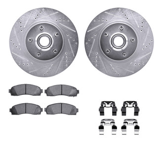 R1 Concepts® - Drilled and Slotted Front Brake Kit with Super Duty Pads