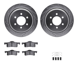R1 Concepts® - Drilled and Slotted Rear Brake Kit with Super Duty Pads