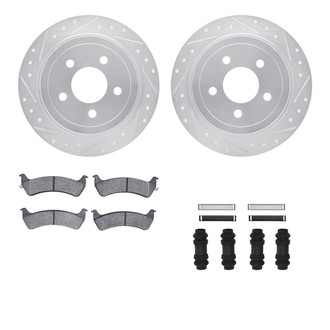 R1 Concepts® - Drilled and Slotted Rear Brake Kit with Super Duty Pads