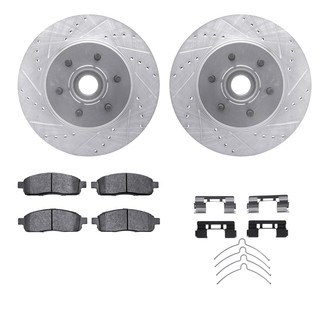 R1 Concepts® - Drilled and Slotted Front Brake Kit with Super Duty Pads