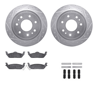 R1 Concepts® - Drilled and Slotted Rear Brake Kit with Super Duty Pads