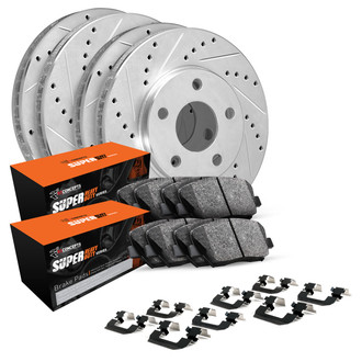 R1 Concepts® - Drilled and Slotted Brake Kit with Super Duty Pads