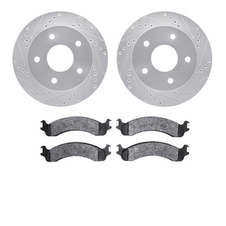 R1 Concepts® - Drilled and Slotted Front Brake Kit with Super Duty Pads