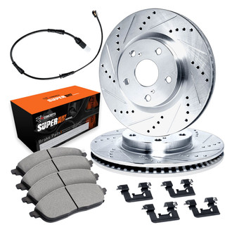 R1 Concepts® - Drilled and Slotted Front Brake Kit with Super Duty Pads