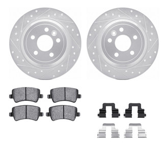 R1 Concepts® - Drilled and Slotted Rear Brake Kit with Semi-Metalic Pads