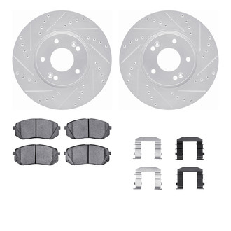 R1 Concepts® - Drilled and Slotted Brake Kit with Semi-Metalic Pads