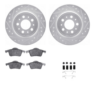 R1 Concepts® - Drilled and Slotted Rear Brake Kit with Semi-Metalic Pads