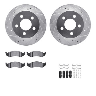 R1 Concepts® - Drilled and Slotted Brake Kit with Semi-Metalic Pads