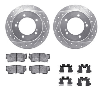 R1 Concepts® - Drilled and Slotted Front Brake Kit with Semi-Metalic Pads