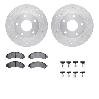 R1 Concepts® - Drilled and Slotted Front Brake Kit with Semi-Metalic Pads