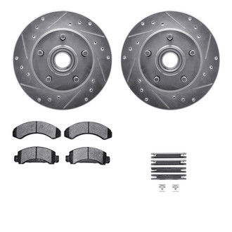R1 Concepts® - Drilled and Slotted Front Brake Kit with Semi-Metalic Pads