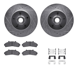 R1 Concepts® - Drilled and Slotted Brake Kit with Semi-Metalic Pads