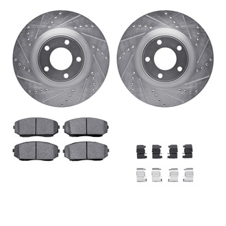 R1 Concepts® - Drilled and Slotted Brake Kit with Semi-Metalic Pads