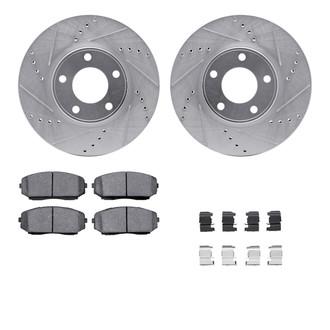 R1 Concepts® - Drilled and Slotted Brake Kit with Semi-Metalic Pads