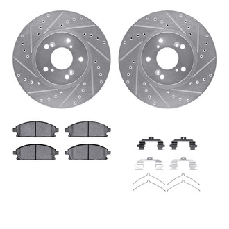 R1 Concepts® - Drilled and Slotted Brake Kit with Semi-Metalic Pads