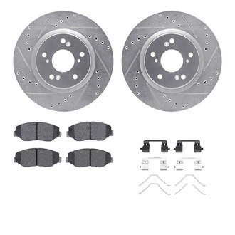 R1 Concepts® - Drilled and Slotted Front Brake Kit with Semi-Metalic Pads