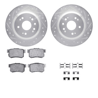 R1 Concepts® - Drilled and Slotted Rear Brake Kit with Semi-Metalic Pads