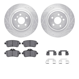 R1 Concepts® - Drilled and Slotted Rear Brake Kit with Semi-Metalic Pads