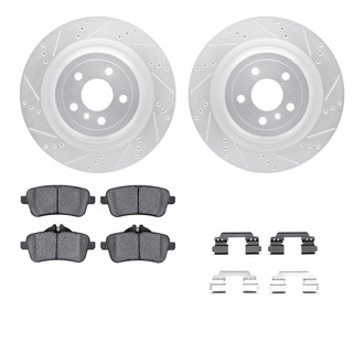 R1 Concepts® - Drilled and Slotted Rear Brake Kit with Semi-Metalic Pads