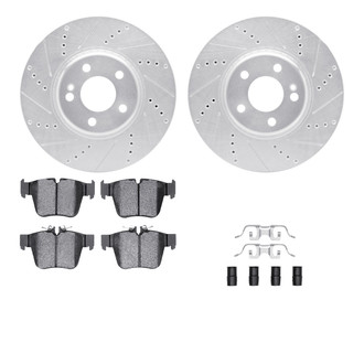 R1 Concepts® - Drilled and Slotted Rear Brake Kit with Semi-Metalic Pads