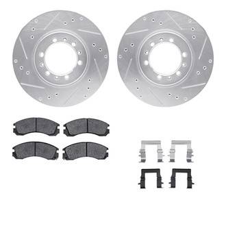 R1 Concepts® - Drilled and Slotted Brake Kit with Semi-Metalic Pads
