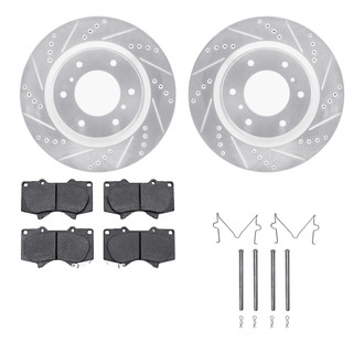 R1 Concepts® - Drilled and Slotted Brake Kit with Semi-Metalic Pads