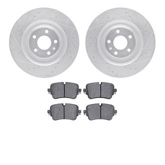 R1 Concepts® - Drilled and Slotted Rear Brake Kit with Semi-Metalic Pads