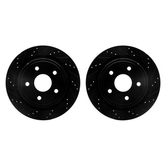 R1 Concepts® - Drilled and Slotted Rear Brake Rotor Set