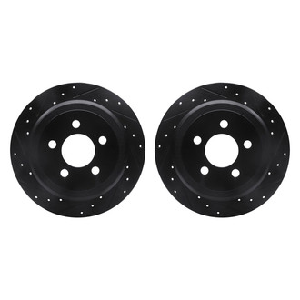 R1 Concepts® - Drilled and Slotted Rear Brake Rotor Set