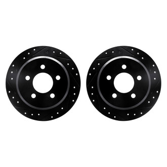 R1 Concepts® - Drilled and Slotted Rear Brake Rotor Set