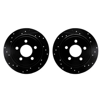 R1 Concepts® - Drilled and Slotted Rear Brake Rotor Set