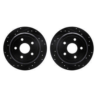 R1 Concepts® - Drilled and Slotted Rear Brake Rotor Set