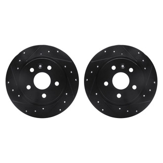 R1 Concepts® - Drilled and Slotted Rear Brake Rotor Set