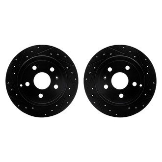 R1 Concepts® - Drilled and Slotted Rear Brake Rotor Set